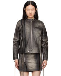 Eytys Ssense Exclusive Flux Leather Jacket in Black | Lyst