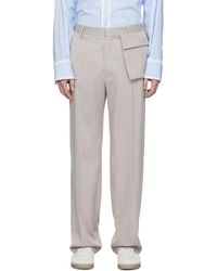 MM6 by Maison Martin Margiela - Taupe Straight-leg Trousers - Lyst