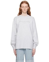 Alexander Wang - Gray Glitter Long Sleeve T-shirt - Lyst