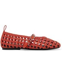 Rag & Bone - Spire Woven Mary Jane Faux-Leather Flats - Lyst