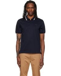 BOSS - Striped Collar Slim-Fit Cotton Polo - Lyst