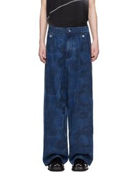 Feng Chen Wang - Dragon Denim Trousers - Lyst