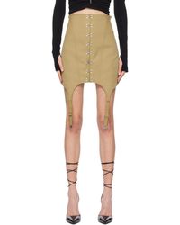 Dion Lee - Mini-jupe de style corset kaki à jarretelles - Lyst