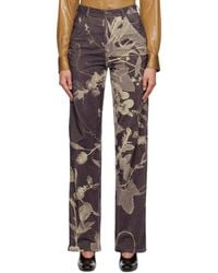 Dries Van Noten - Purple Pressed Flower Trousers - Lyst