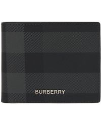 Burberry グレー チェック 札入れ - ブラック