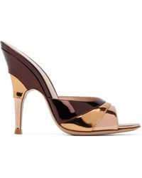 Gianvito Rossi - Burgundy & Marea Heeled Sandals - Lyst