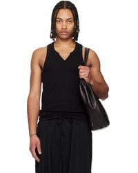 Yohji Yamamoto - Single Jersey V Neck Tank Top - Lyst