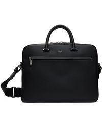 BOSS - Porte-Document Noir En Cuir Synthétique Grainé - Lyst