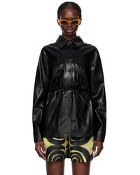 Nanushka - Chemise Karline Noire En Cuir Synthétique - Lyst