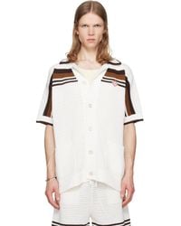 CASABLANCA - Tennis Stripe Crochet Short Sleeve Shirt - Lyst