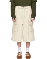 Ami Paris - Cotton Wide Fit Bermuda Cargo Shorts - Lyst