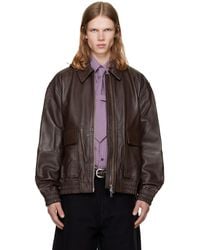 Studio Nicholson - Piston Leather Jacket - Lyst