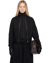Y's Yohji Yamamoto - Cotton Twill Short Blouson Bomber Jacket - Lyst