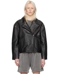 Acne Studios - Veste en cuir vintage d'acné avec effet en détresse - Lyst