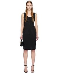 Versace Jeans Couture - Black Crystal-cut Midi Dress - Lyst