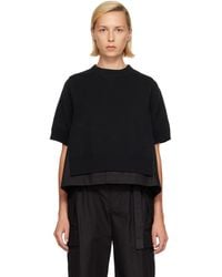Sacai - Cotton Weather & Cotton Cashmere Knit Sweater - Lyst