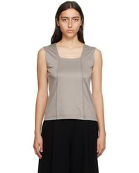 Issey Miyake - Gray Tucked Square Tank Top - Lyst