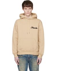 Lanvin - Pull À Capuche Brun Clair À Appliqué À Logo - Lyst