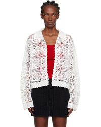 Holzweiler - Cardigan Rosie Blanc En Crochet - Lyst