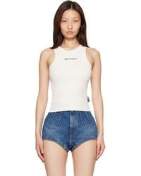 Palm Angels - Off- Classic Logo Fitted Tank Top - Lyst