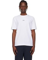 BOSS - Contrast Logo Stretch-Cotton T-Shirt - Lyst