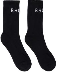 Rhude - ブラック クラシック ロゴ ソックス - Lyst