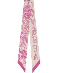 Versace - Off- Underwater Barocco Silk Scarf - Lyst