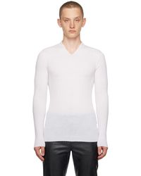 Ferragamo - White V-neck Sweater - Lyst