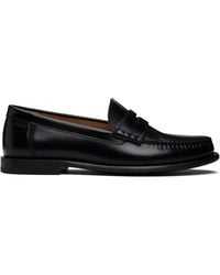 BOSS - Leather Penny Trim Loafers - Lyst