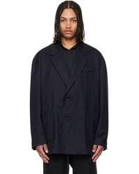 WOOYOUNGMI - Wool Stripe Wide Blazer - Lyst