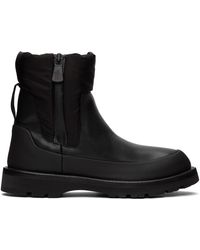 Moncler Leather Don't Care Rain Boots in Black | Lyst