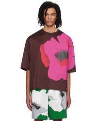 Valentino - T-shirt bourgogne à image de fleur - Lyst