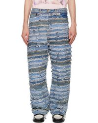 Doublet - Jean Mummy Bleu À Panneaux - Lyst
