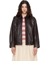 Weekend by Maxmara - Cose Leather Bomber Jacket - Lyst