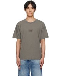 MM6 by Maison Martin Margiela - Taupe Logo Patch T-Shirt - Lyst