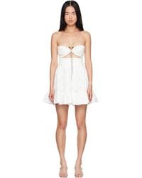 Area - Broderie Anglaise Heart Draped Minidress - Lyst