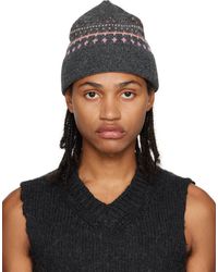 Our Legacy - Gray Faux Isle Knit Beanie - Lyst