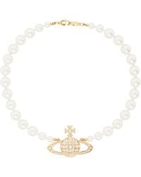 Vivienne Westwood - One Row Bas Relief Faux-Pearl Necklace - Lyst