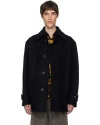 Dries Van Noten - ブラック ウール コート - Lyst