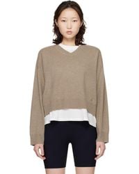 Loulou de Saison - Taupe Anzor Lds Cashmere V Neck Sweater - Lyst