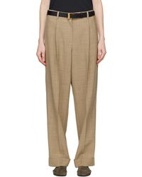 The Row - Taupe Tor Trousers - Lyst