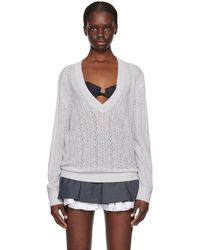 ShuShu/Tong - Gray V-neck Sweater - Lyst