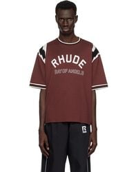 Rhude - Burgundy Lightning Ringer Jersey T-Shirt - Lyst