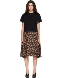 Sacai - Leopard X Cotton Jersey Midi Dress - Lyst