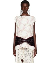 Simone Rocha - Off- Boxy Peplum Sequin Bow Detail Top - Lyst