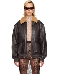 Valentino - Leather Bomber Jacket - Lyst
