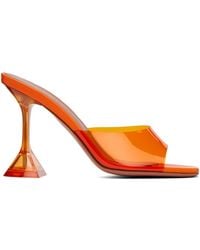 AMINA MUADDI - Orange Lupita Glass Slipper Heeled Sandals - Lyst