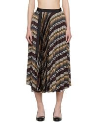 Sacai - Horizontal Stripe Midi Skirt - Lyst