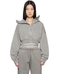 Entire studios - Cropped Full Zip Hoodie - Lyst