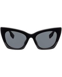 Burberry - Black Logo Detail Cat-eye Frame Sunglasses - Lyst